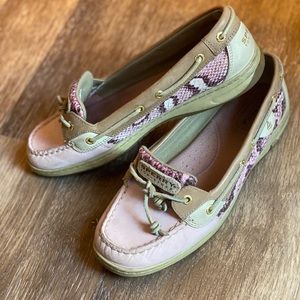 Sperry Top Sider size 10M Pink & Snakeskin !